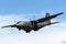 German Air Force Luftwaffe Transall C-160D twin engine military transport aircraft.