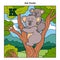 German alphabet, letter K (koala and background)