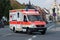 German ambulance car in use - Bavarian red cross