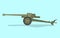 German anti tank ww2 with flat style and green color