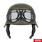 German Army helmet with protective goggles