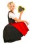 German bavarian girl in typical oktoberfest dress