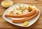 German bockwurst sausages with potato salad