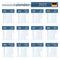 German calendar for 2022. Dark Blue Color Design. Isolated on white