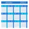 German calendar for 2022. Flat design. Blue Colors