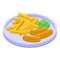 German cheese dish icon isometric vector. Cuisine food