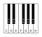 German chromatic scale on musical keyboard