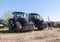 German claas xerion and axion tractors stands on track