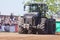 German claas xerion tractor drives on track