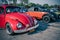 German colorful buggy vehicles parked in a car show lot