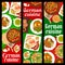 German cuisine banners, Bavarian food dishes meals