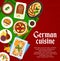 German cuisine menu cover page vector template