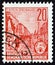 GERMAN DEMOCRATIC REPUBLIC - CIRCA 1955: A stamp printed in Germany shows Stalin Avenue, Berlin, circa 1955.