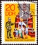 GERMAN DEMOCRATIC REPUBLIC - CIRCA 1977: A stamp printed in Germany shows children visiting fire brigade, circa 1977.