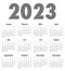 German Deutsch Calendar grid for 2023. MF