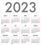 German Deutsch Calendar grid for 2023. MF