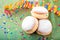 German donuts - krapfen or berliner - filled with jam for carnival.