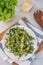 German finger shaped potato noodles with wild galic pesto