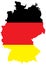 German flag on country map