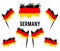 German flag developing in the wind. Germany colorful brush strokes painted national country Vector national flag