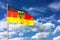 German flag. Flag of Germany Federal Republic of Germany; in German: Bundesrepublik Deutschland waving in the wind
