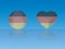 German flag in glossy ball and heart with reflection on blue background vector illustration