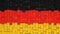 German flag made of cubes in a random pattern