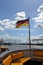 German flag of a sightseeing ship in hamburg