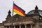 German flag waving near the german reichtstag