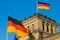 German flags at the Reichstag