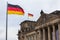 German flags waving near the german reichtstag