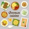 German food restaurant meals menu cover template