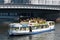 German football fans of BVB Borussia Dortmund on boat on the day