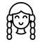 German girl icon outline vector. Oktoberfest character