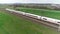 A German ICE highspeed train passing by on the Frankfurt-Cologne line