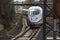 German ice train arriving at aachen central station from belgium