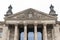 German inscription Dem Deutschen Volke, meaning To The German People, on the portal of Bundestag or Reichstag building