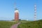 German island Helgoland with lighthouse and communication equipment
