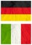 German and Italy flags, vector