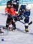 German kids playing ice hockey
