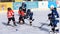 German kids playing ice hockey