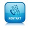 German language KONTAKT blue square vector web button with reflection