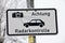 German language radar control sign warning car drivers about speed control. Text Translation `Attention Radar control`