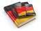 German learning. Mobile devices, smartphone, tablet pc and book