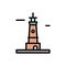 German, lighthouse icon. Simple color with outline vector elements of pharos icons for ui and ux, website or mobile application