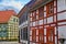 German medieval hansa town Salzwedel. Impressions of the historic cityscape with half-timbered architecture