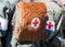 German military paramedic equipment with a red cross brassard