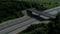 German motorways seen from above, cars driving