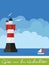 German North Sea tourism Poster with Roter Sand lighthouse