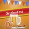 German oktoberfest concept banner, realistic style